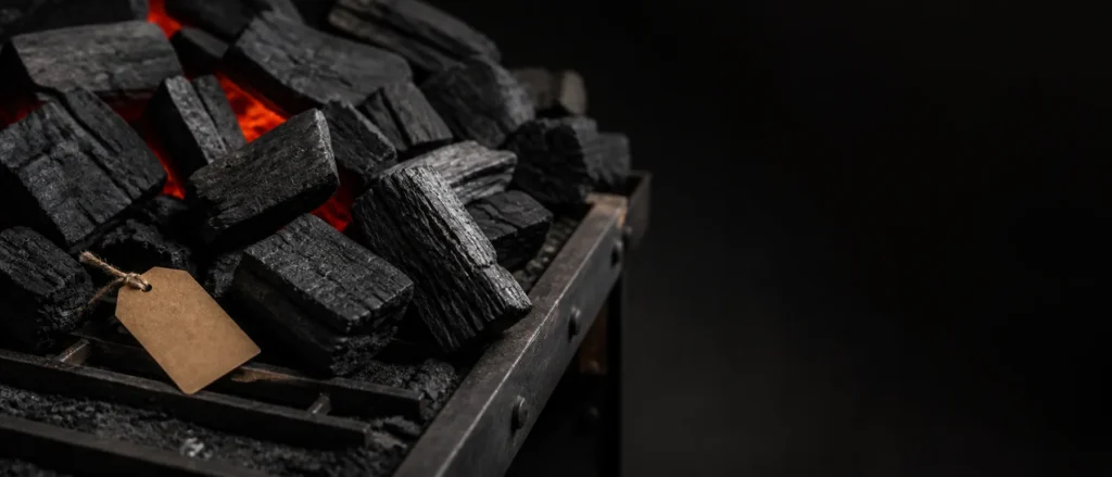 Professional restaurant cooking over a charcoal grill